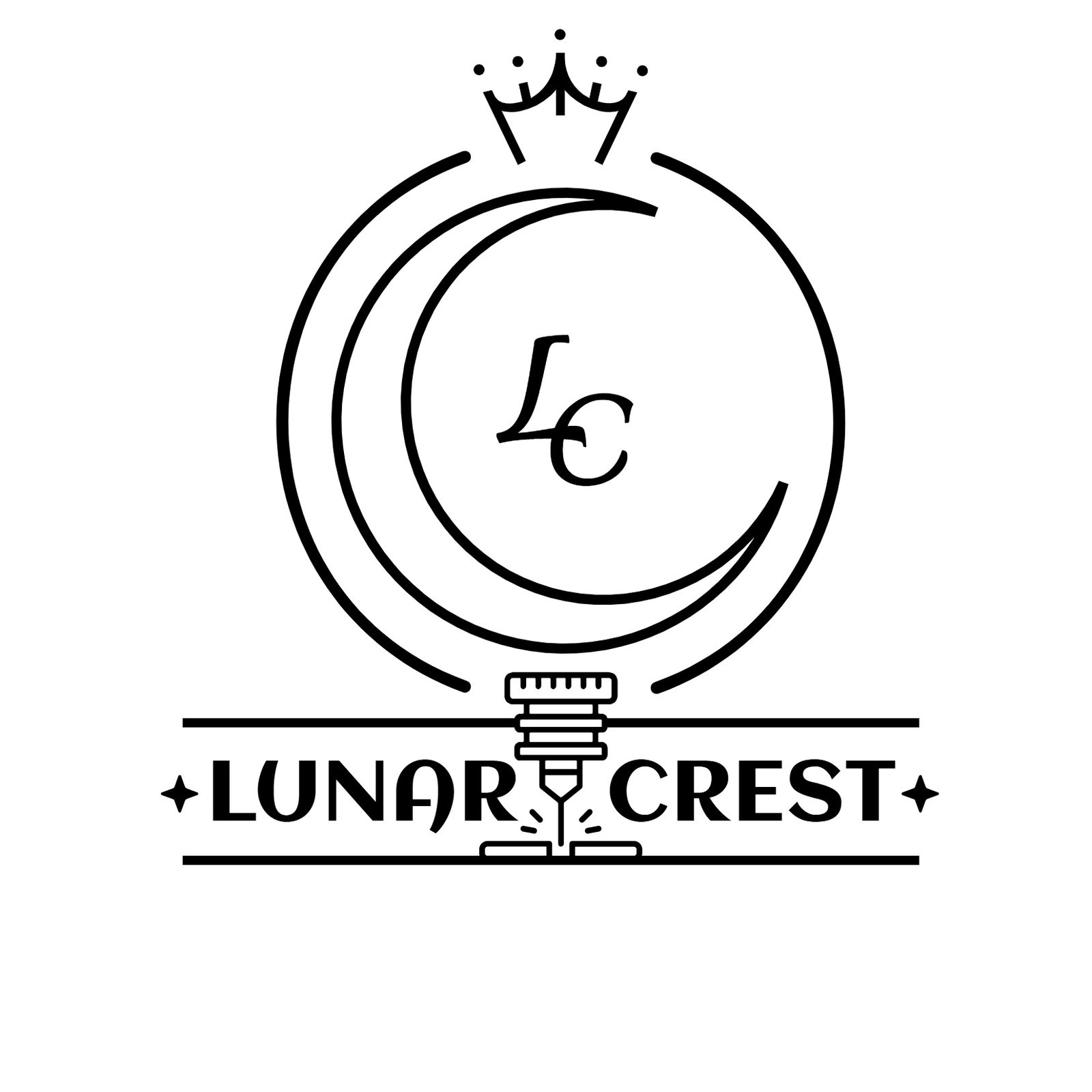 Lunar Crest logo — crescent moon and crown